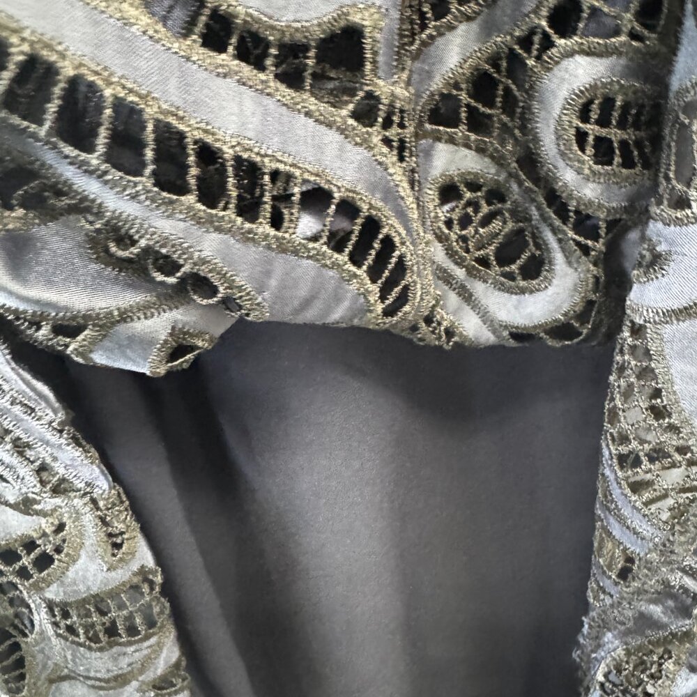 Antonio Melani Liva Black & Blue Lace Embroidered Fit & Flare Dress - Size 12 - Picture 15 of 16